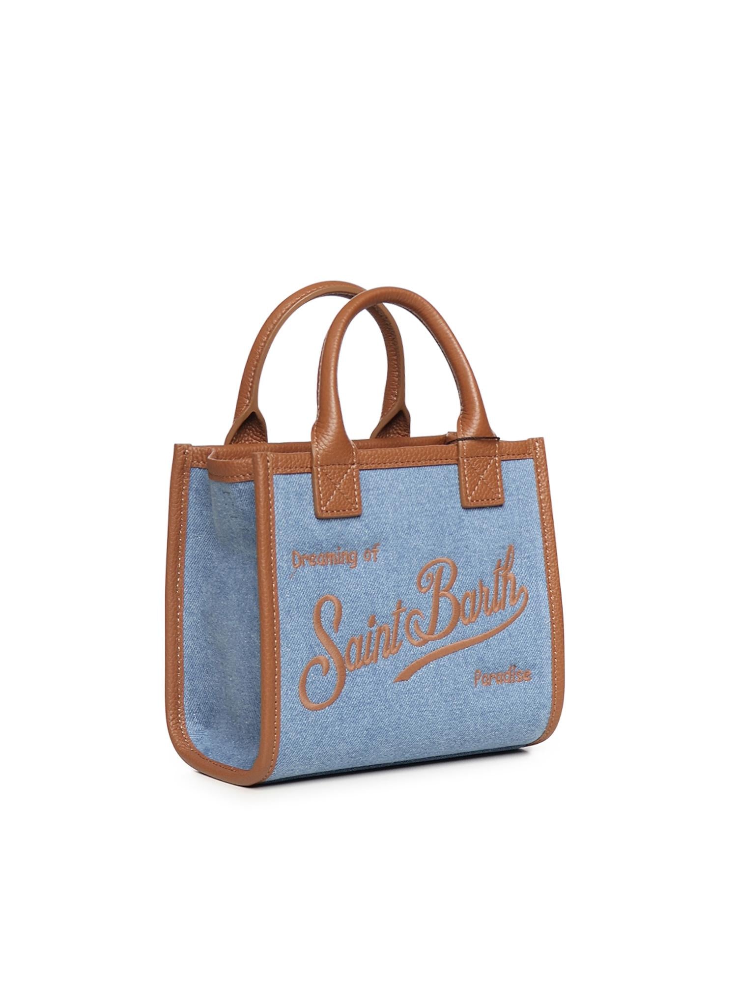 Borsa Vanity mini in denim e pelle VANMI001 01515L MC2 SAINT BARTH 