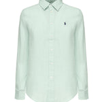 Camicia in lino con logo<BR/> 211970730013  POLO RALPH LAUREN 