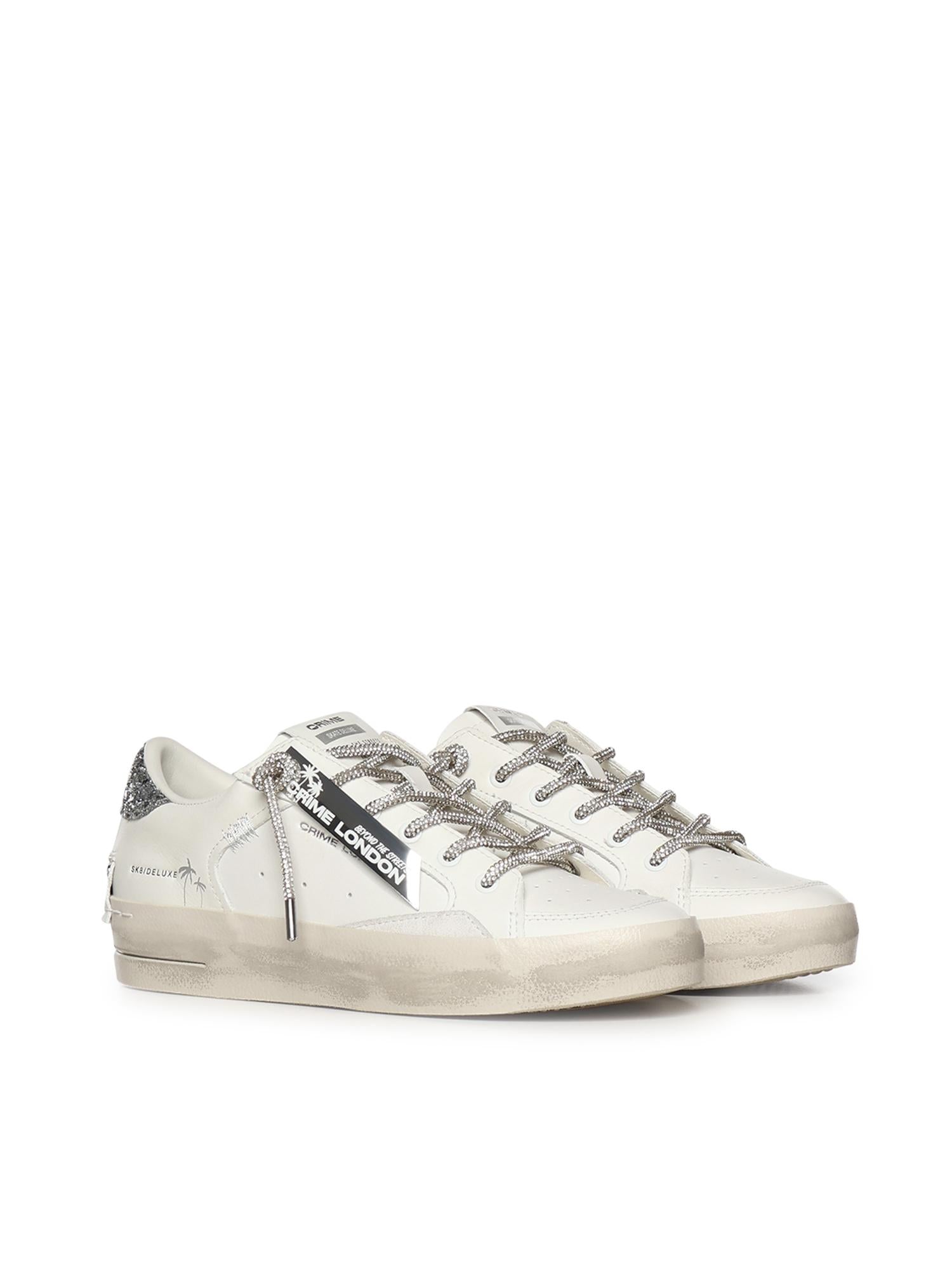 Sneaker Sk8 Deluxe in pelle<BR/> 29111PP8 WHITE CRIME LONDON 