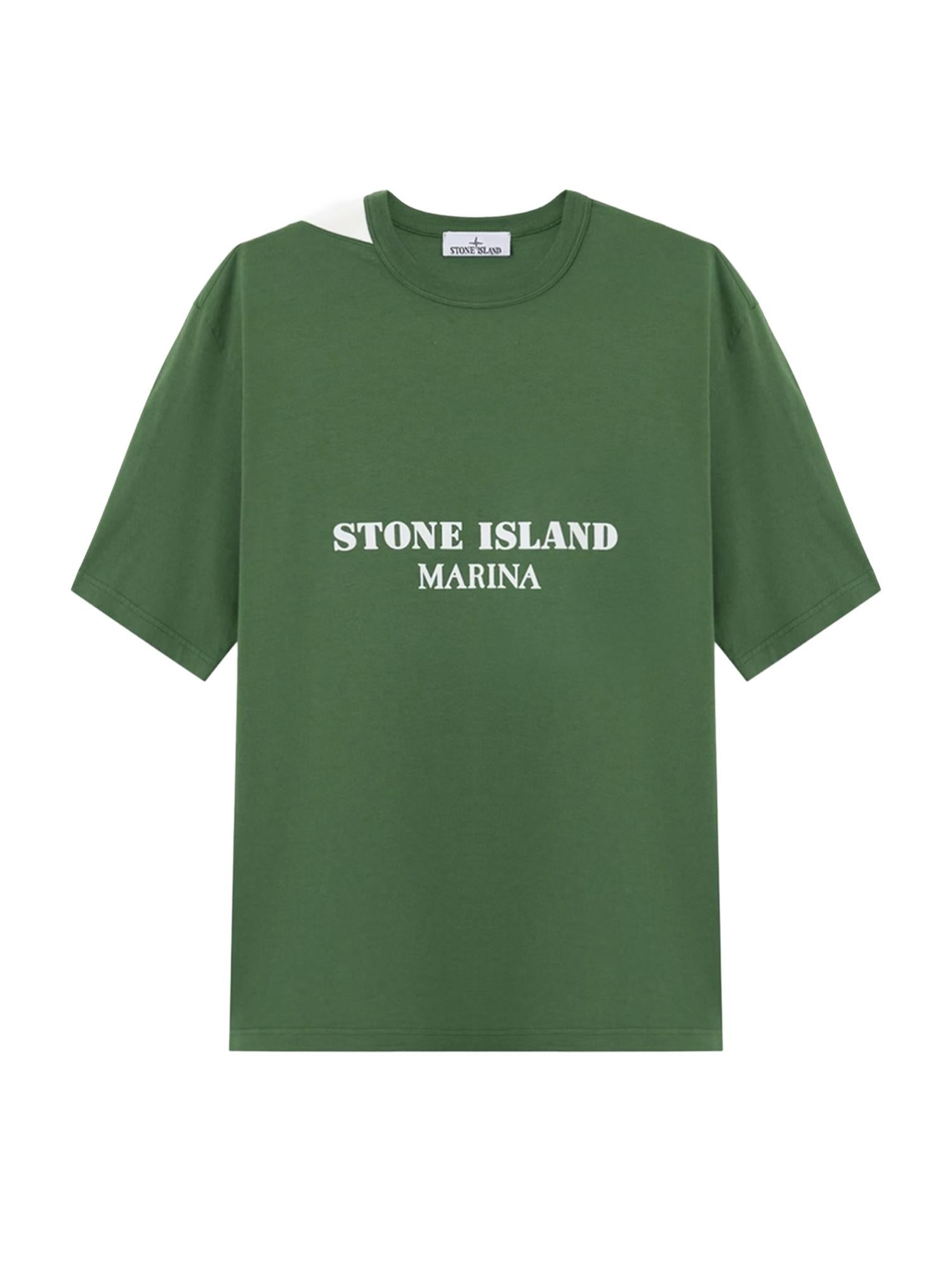 T-shirt con stampa Stone Island Marina in cotone L1S152100017 S0X16V005I STONE ISLAND 