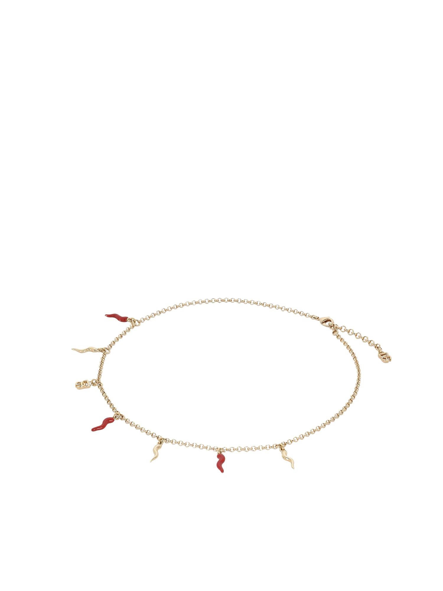 Collana con logo e charms cornetto WNQ6C2 W1111ZOO00 DOLCE & GABBANA 