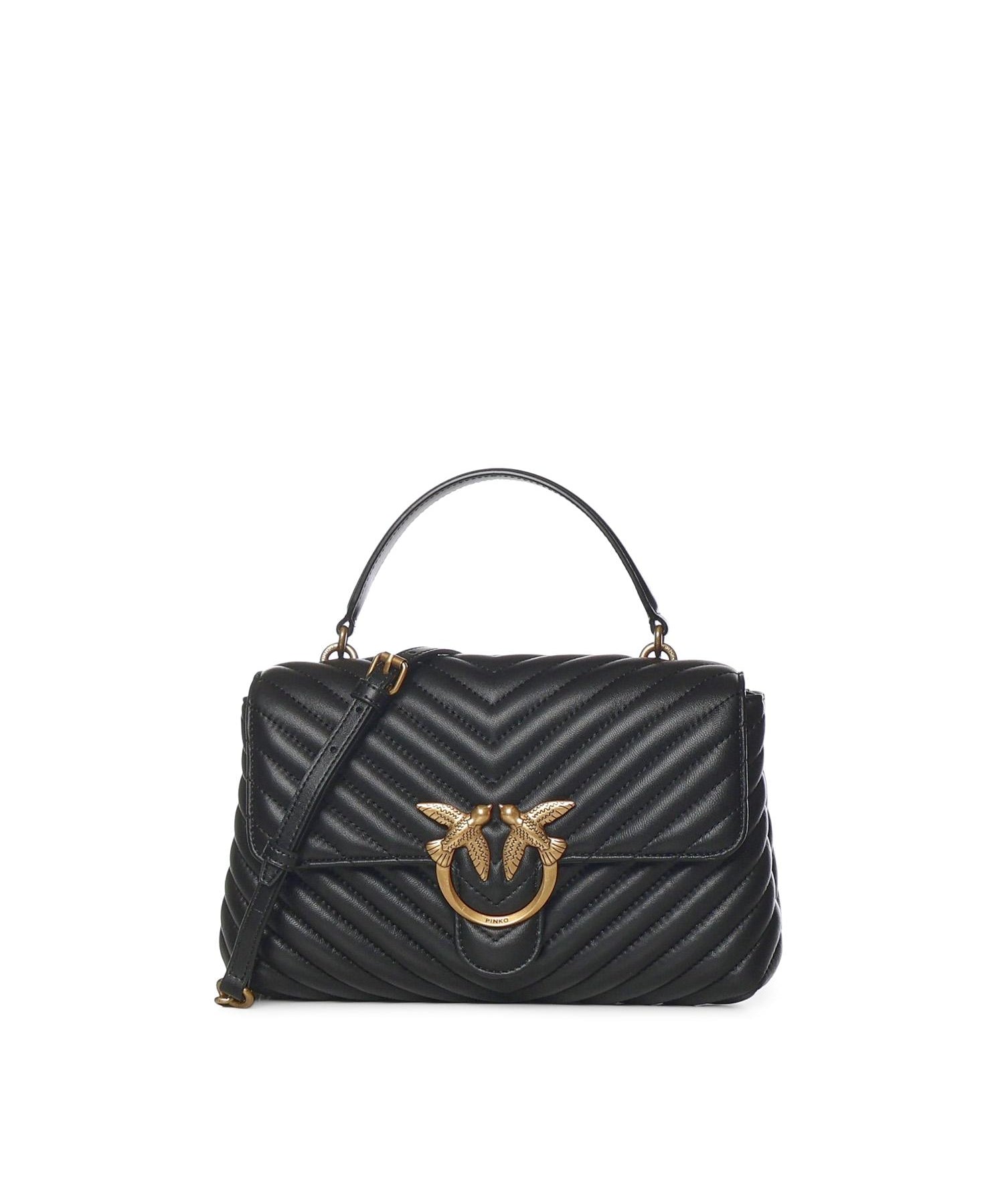 Borsa a mano media Love Bag Puff Chevron in nappa 100043 A0GKZ99Q PINKO 