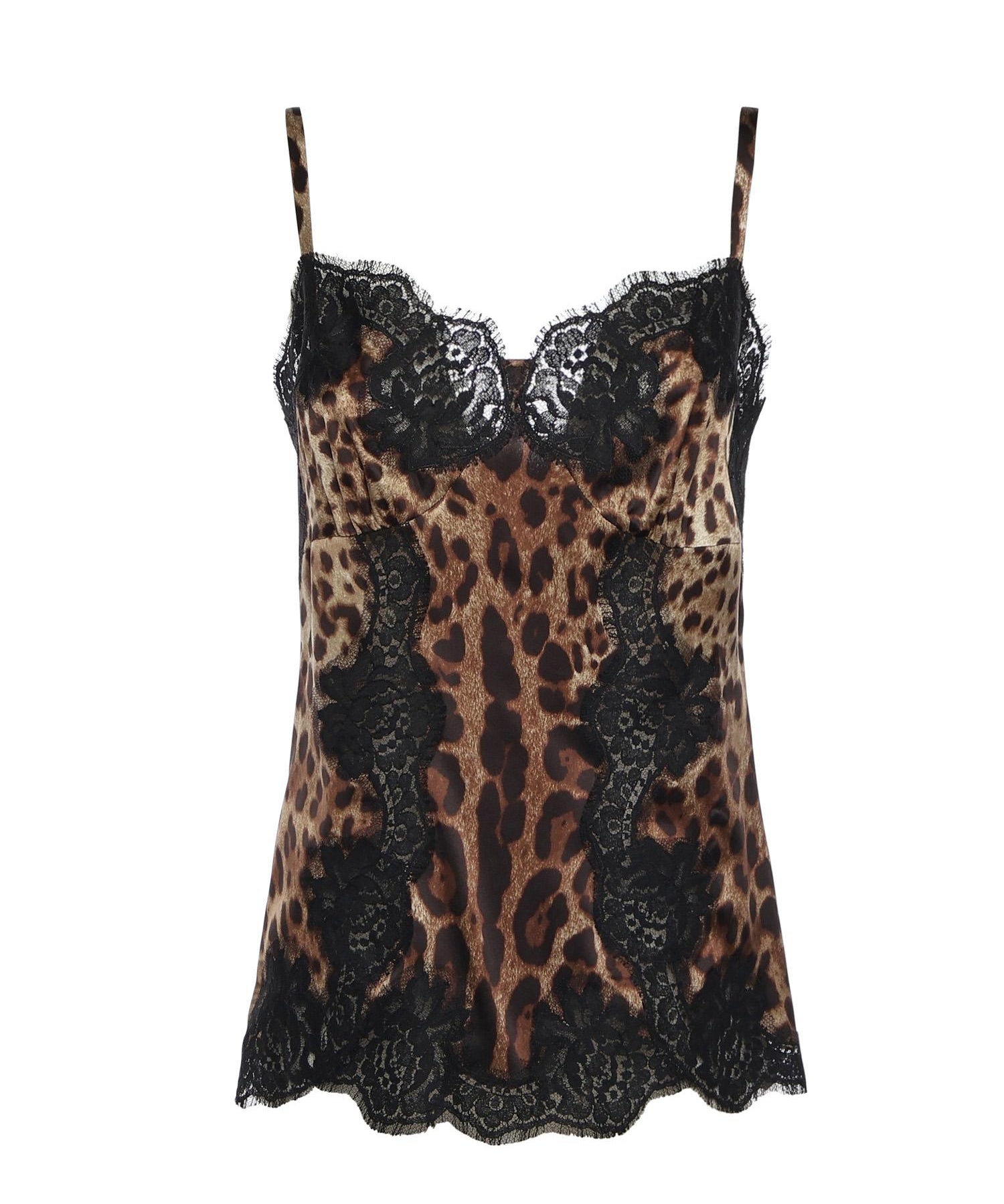 Top in raso stampa leopardo F72K9T FSAXYHY13M DOLCE & GABBANA 