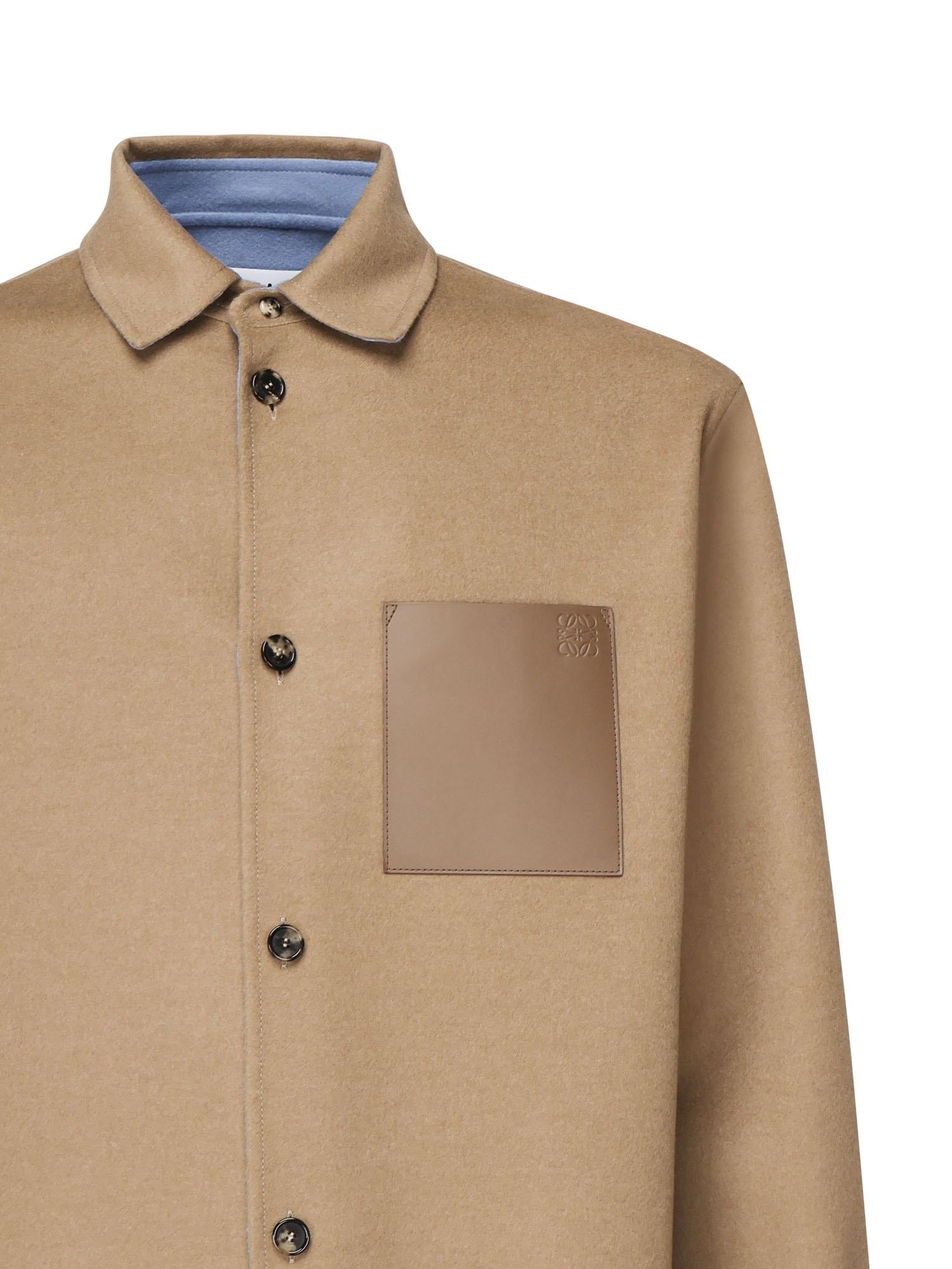 Giacca-camicia in lana vergine e cashmere H526Y05WF2 3151 LOEWE 