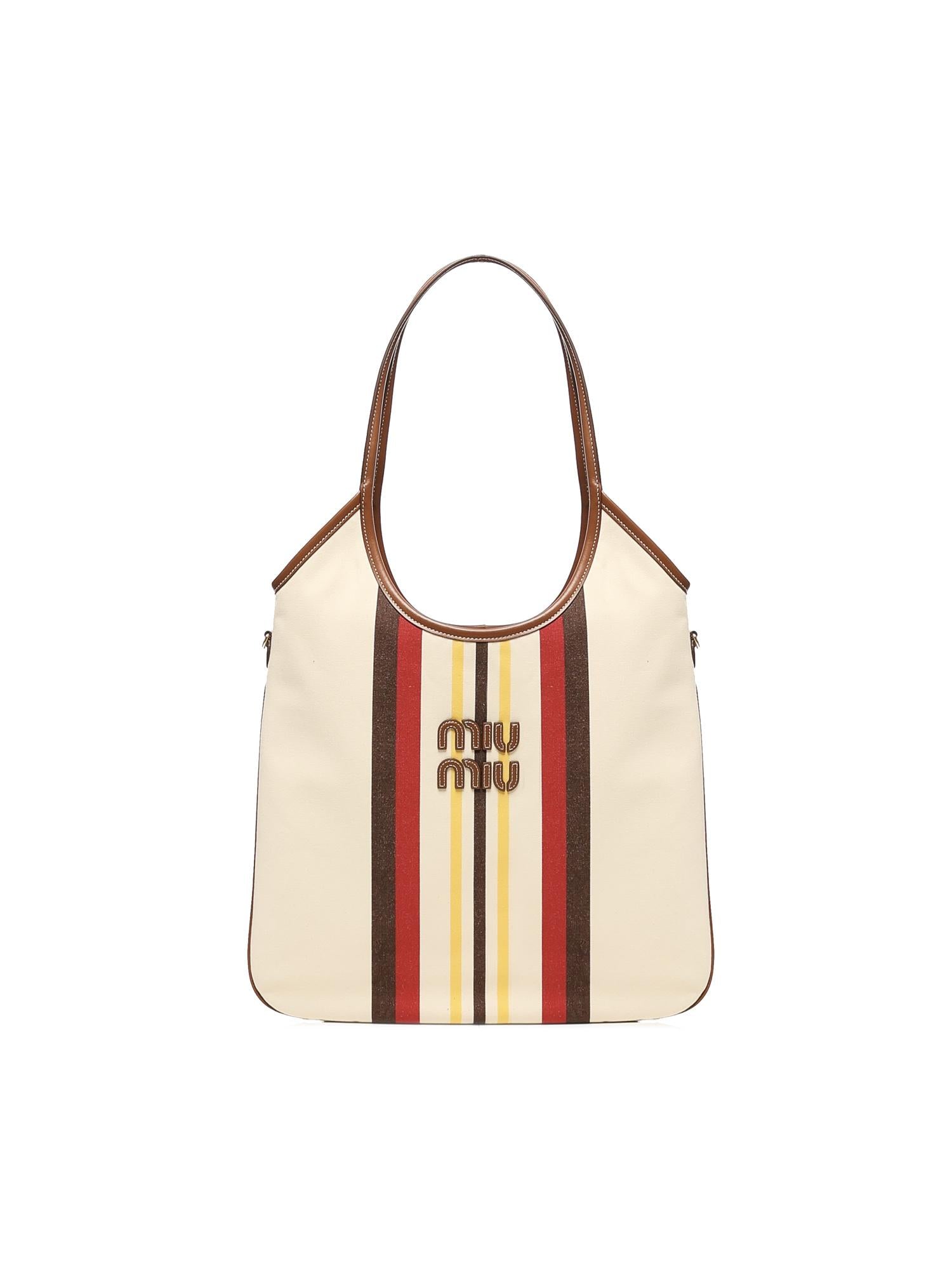Borsa IVY in canvas e pelle 5BG231 2IBCF061W MIU MIU 