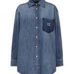 Camicia in denim con logo GWC125 17GGF0076 MIU MIU 