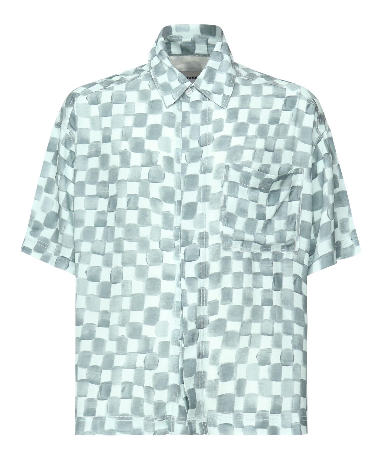 Camicia cropped Acquerello<BR/> SH002004 BLUCLR BONSAI 