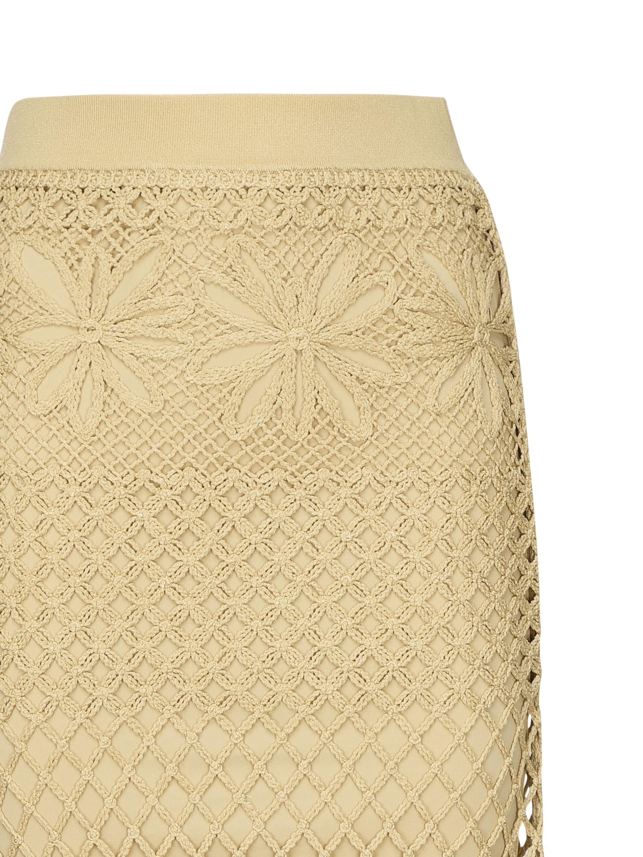 Gonna lunga effetto crochet fantasia 104732 A2FFC43 PINKO 