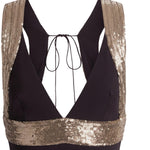 Abito lungo con dettagli ricamati a contrasto A0460124 0102 ALBERTA FERRETTI 