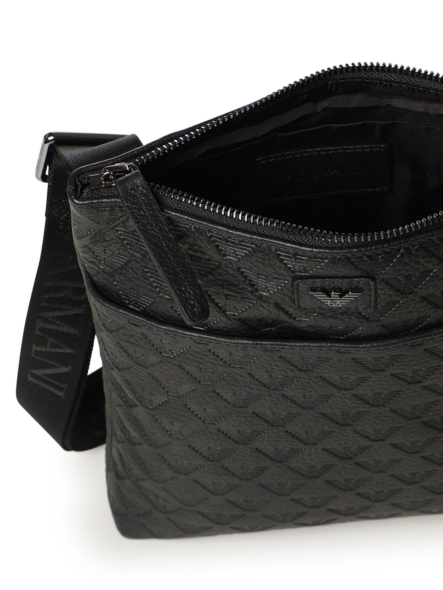 Borsa a tracolla piatta in pelle EM001688 AF14774UC001 EMPORIO ARMANI 