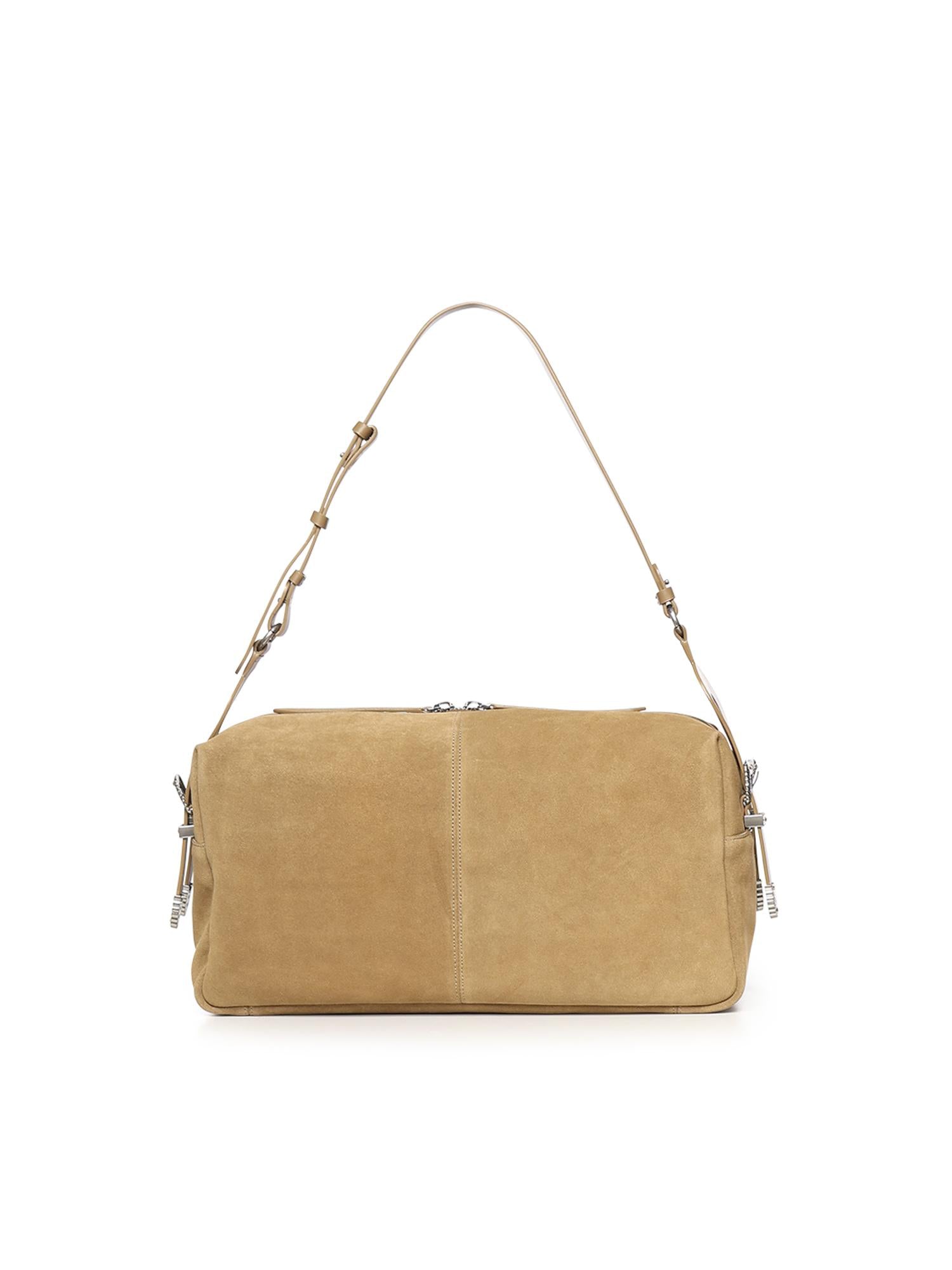 Borsa a spalla grande Keeper Bag in suede 106678 A0F6L22O PINKO 