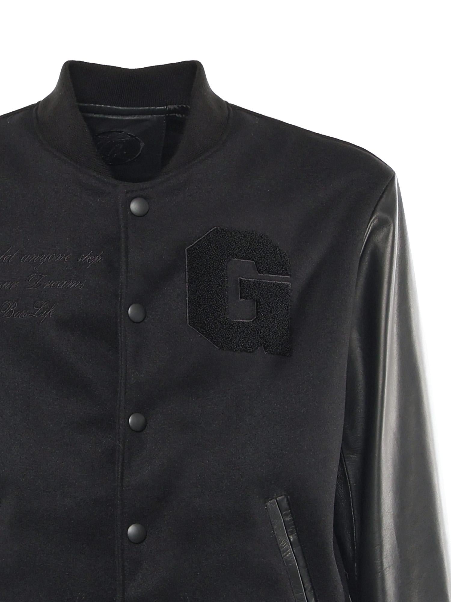 Bomber Varsity in nappa e tessuto VARSITY NAPPANERO GIULIANO GALIANO 