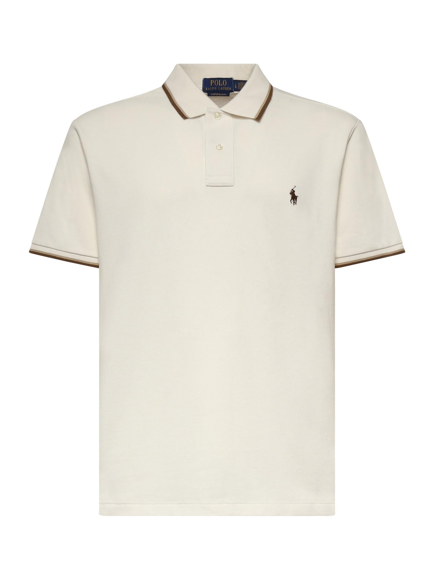 Polo in cotone con logo<BR/> 710842621 054 POLO RALPH LAUREN 