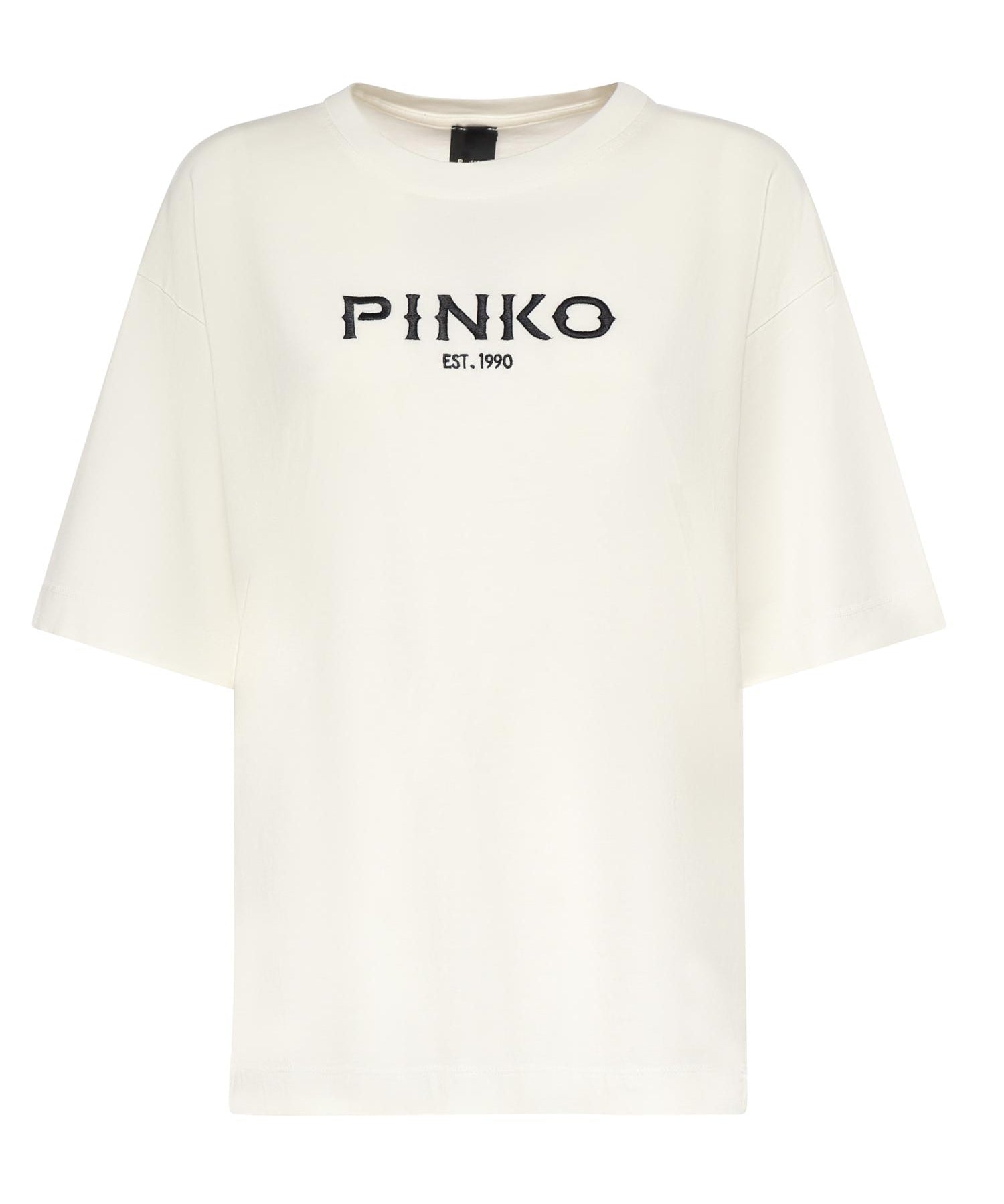 T-shirt in jersey con logo 106872 A3B3Z05 PINKO 