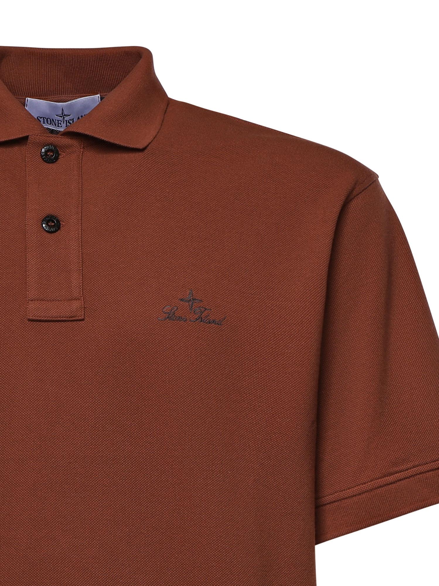Polo con ricamo logo in piqué di cotone L1S152200001 S0039V0015 STONE ISLAND 