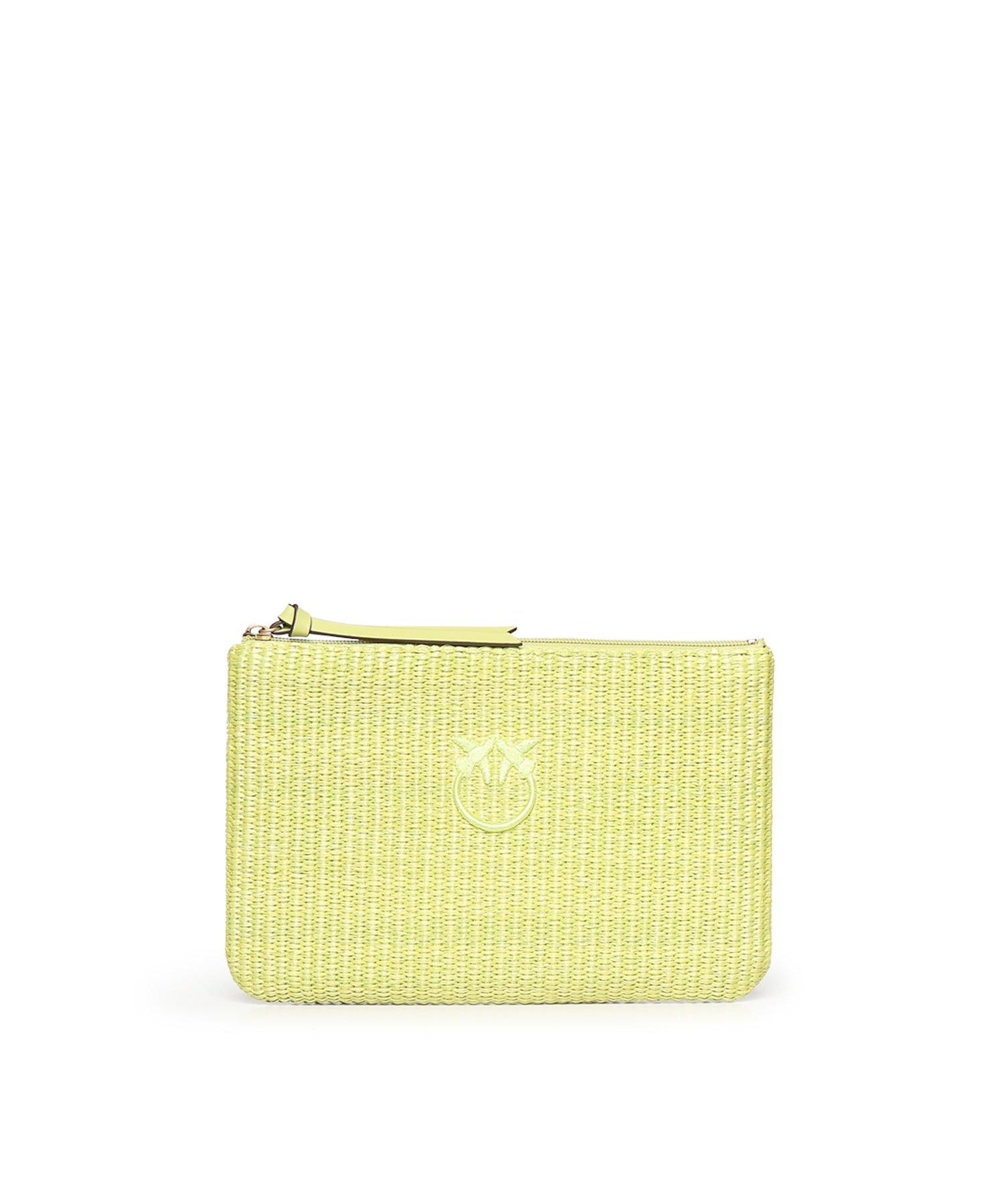 Pochette in rafia con logo Love Birds 106763 A39YVV0Q PINKO 
