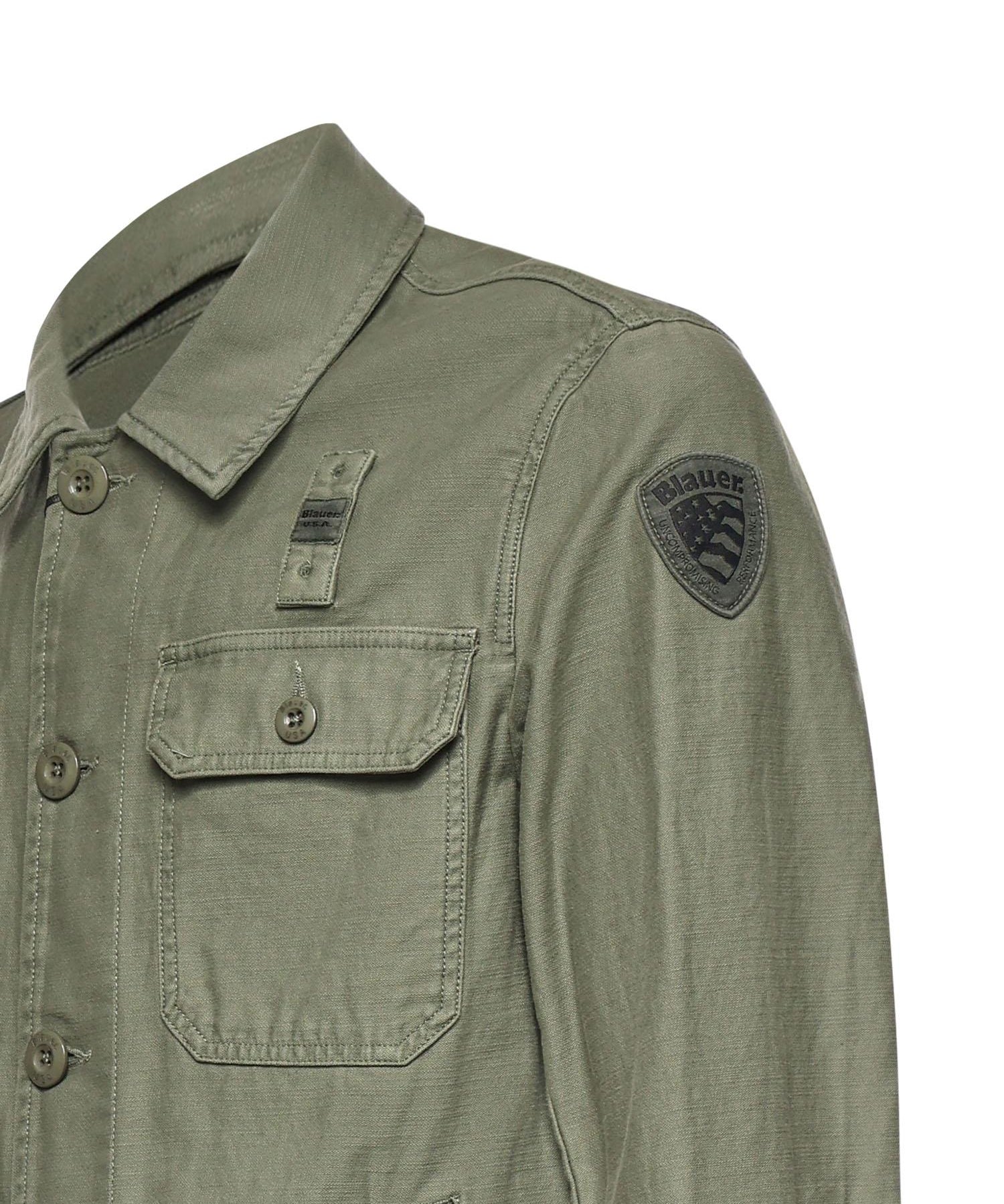 Overshirt in cotone con logo 26SBLUC04118 007452694 BLAUER 