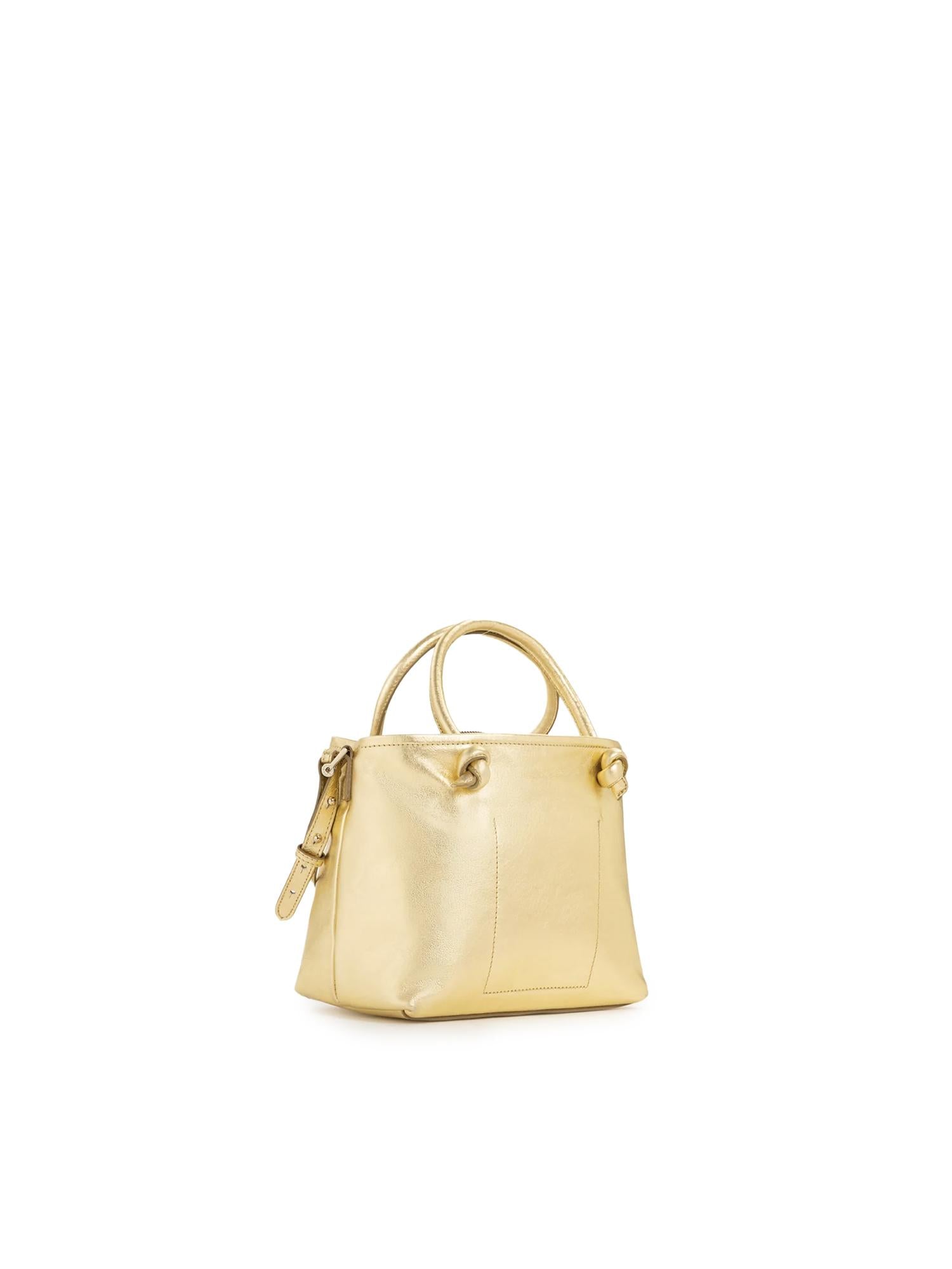 Mini bag in pelle con logo 73BP9VT02 LOLLI POPPOP GOLD V° 73 