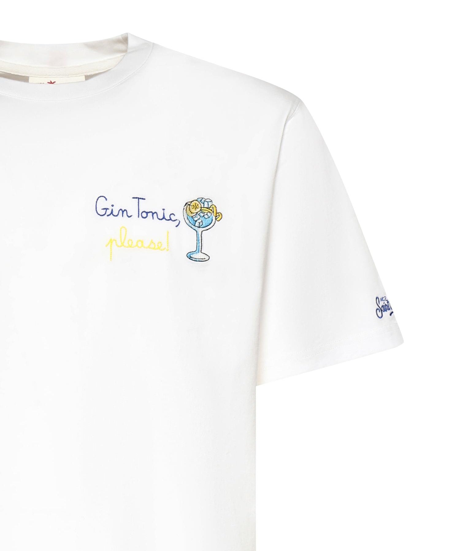 T-shirt in cotone con ricamo POT0001 04462L MC2 SAINT BARTH 