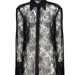 Camicia in pizzo Chantilly con dettagli in raso F5R42T MLMAEN0000 DOLCE & GABBANA 