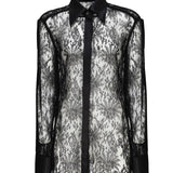 Camicia in pizzo Chantilly con dettagli in raso F5R42T MLMAEN0000 DOLCE & GABBANA 