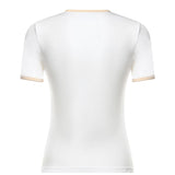 T-shirt Signature Contrast in cotone con logo 125JTS017JS0203 B256 COURREGES 