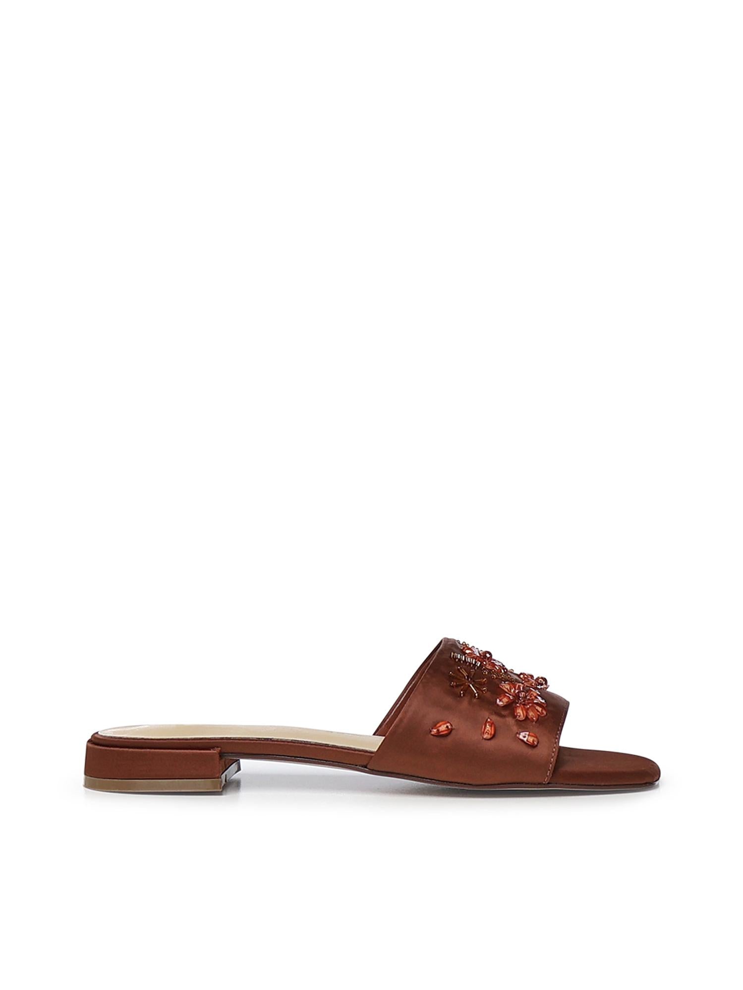 Sandali flat Kayla con cristalli 73SC9YM01RIC KAYLA FLATCIOCCOLATO V° 73 