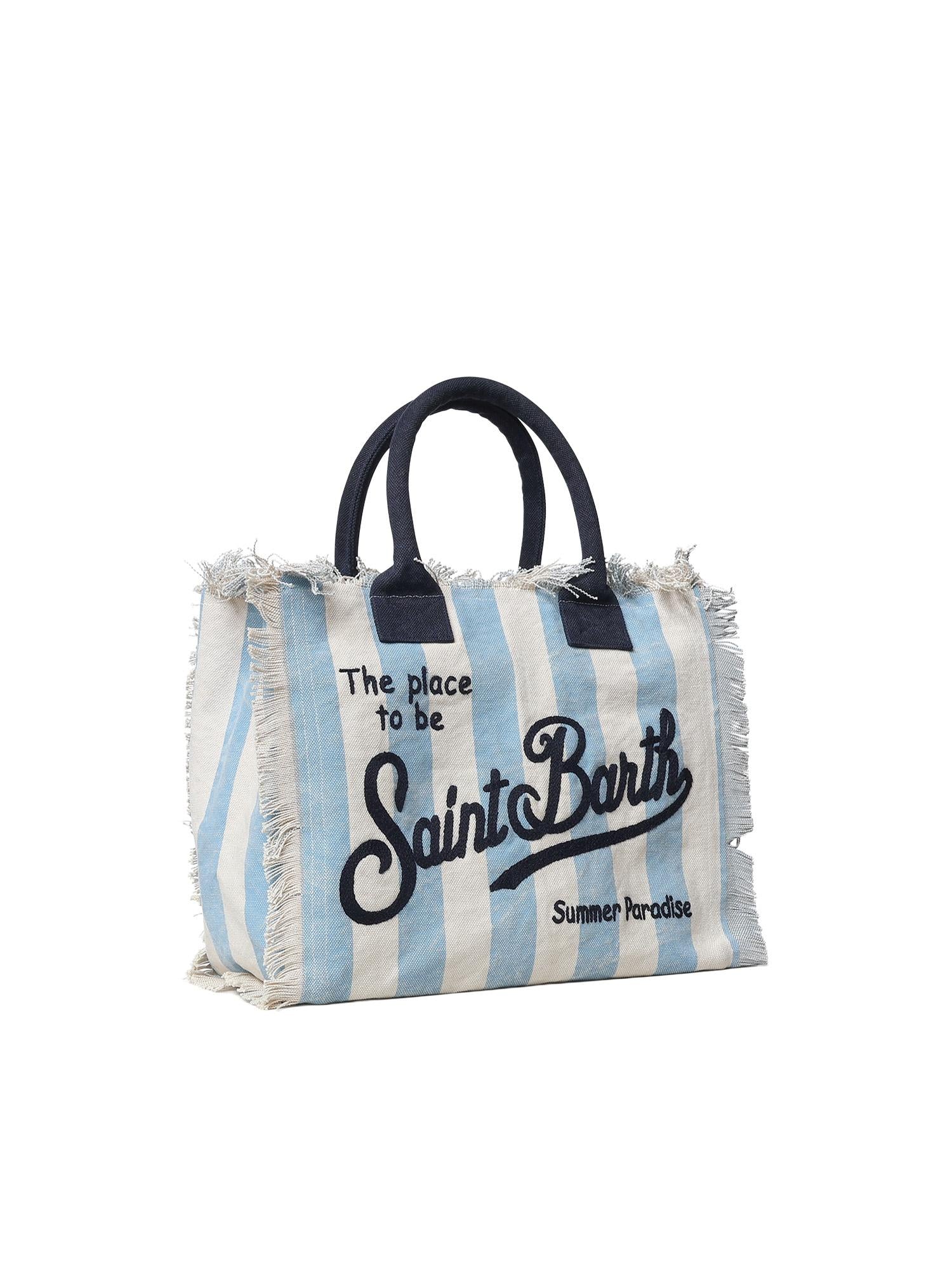 Borsa Vanity regular in canvas a righe VANI001 02629L MC2 SAINT BARTH 