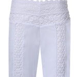 Pantaloni Vianora in voile di cotone e pizzo 261501 WHITE CHARO RUIZ 