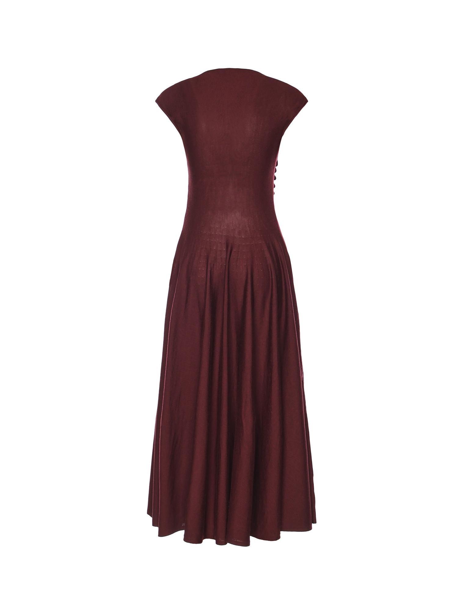 Abito midi in lana vergine AA9R2861K162C 337 ALAIA 