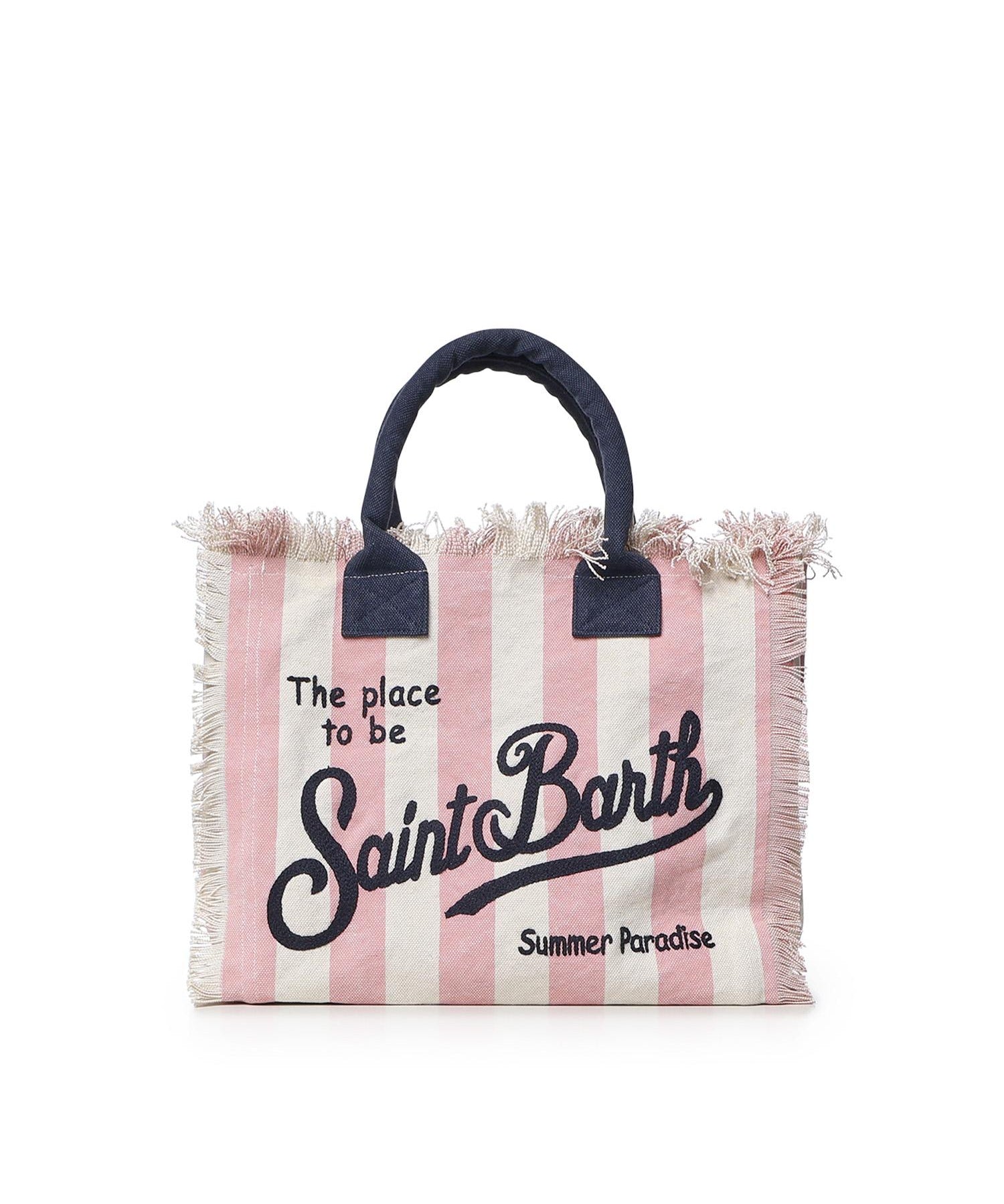 Borsa Vanity regular in canvas a righe VANI001 02626L MC2 SAINT BARTH 