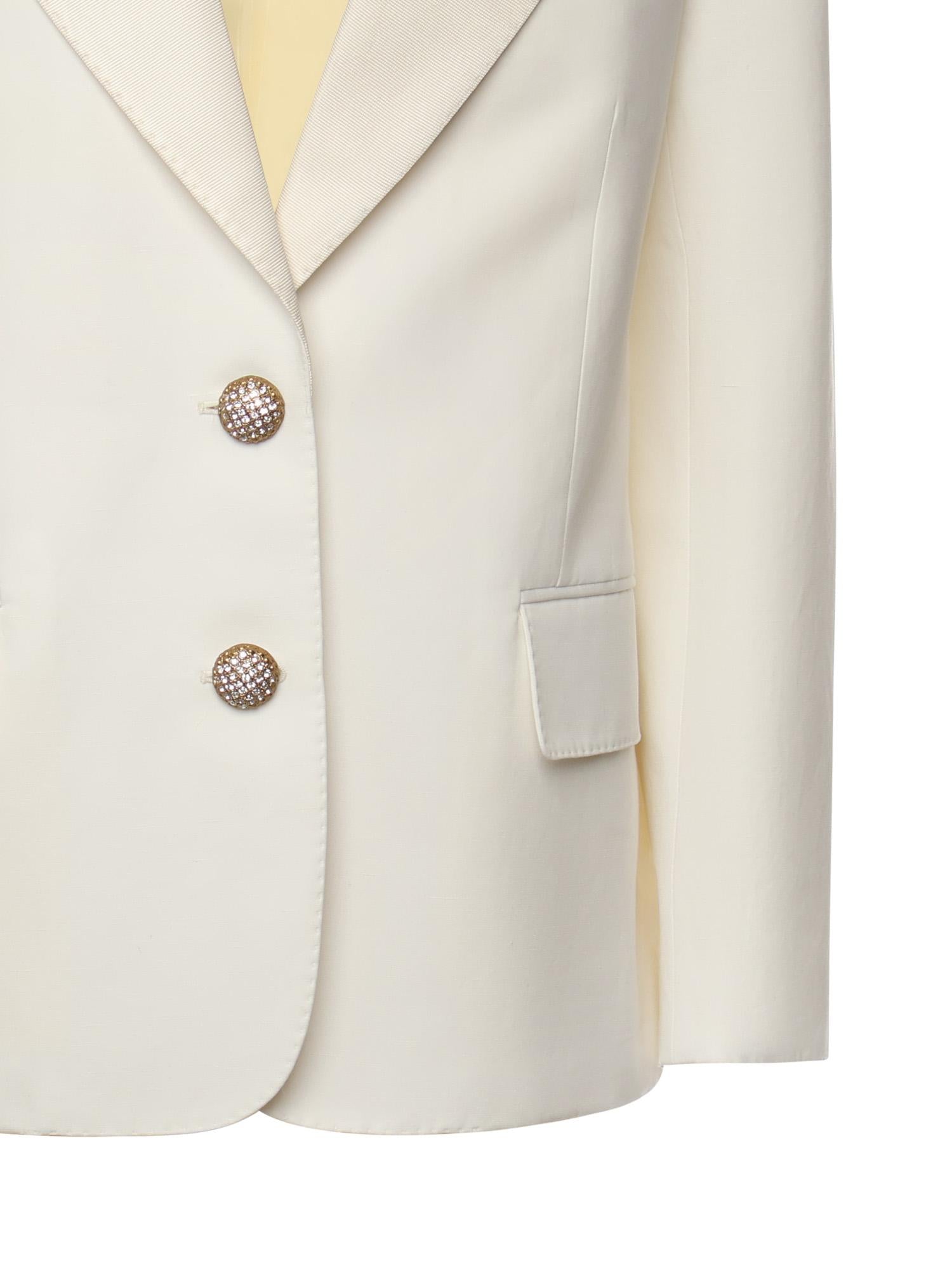 Blazer monopetto in cotone e lino 7B3CE465 8T1A03 VALENTINO GARAVANI 