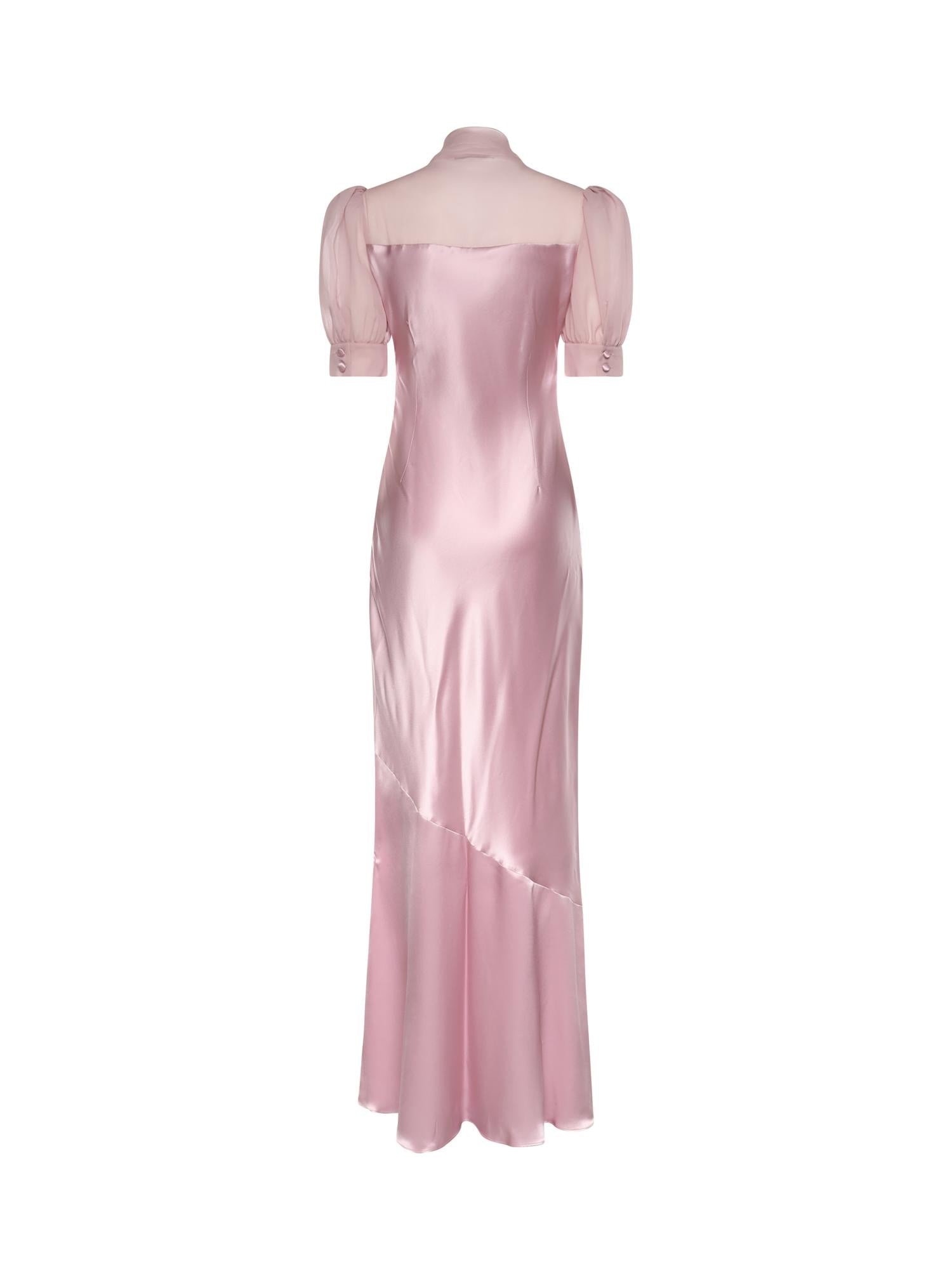 Abito lungo in raso di seta FABX4335F4376 7575 ALESSANDRA RICH 