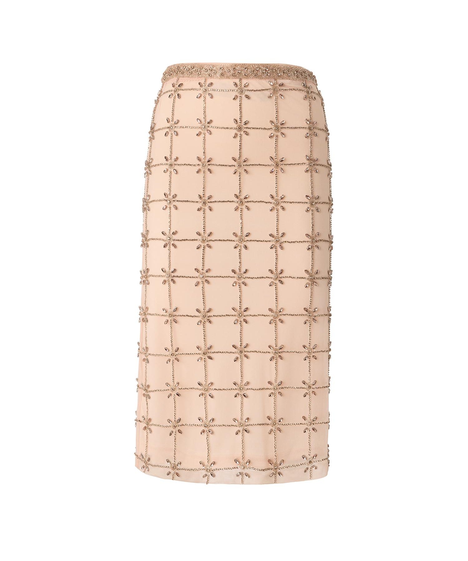 Gonna longuette in tulle con cristalli 106031 A32BZN6 PINKO 