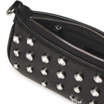 Borsa a spalla piccola Mini Half Moon Baguette in pelle con strass 105914 A2XQZ99N PINKO 