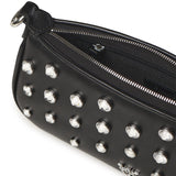 Borsa a spalla piccola Mini Half Moon Baguette in pelle con strass 105914 A2XQZ99N PINKO 