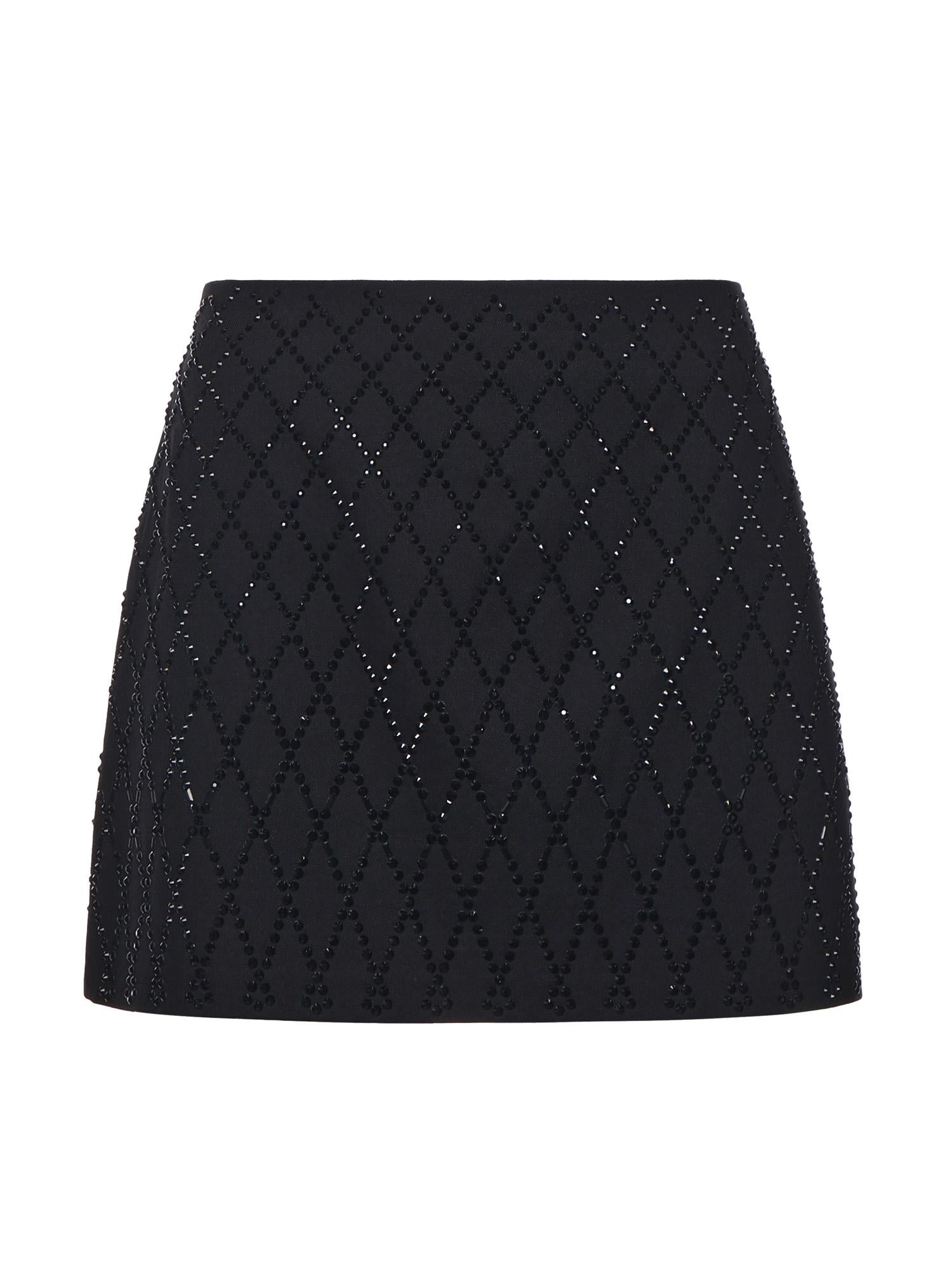 Minigonna con strass 105496 A2POZ99 PINKO 