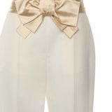 Pantaloni in cotone e lino con fiocco 7B3RB6F4 8T1A03 VALENTINO GARAVANI 