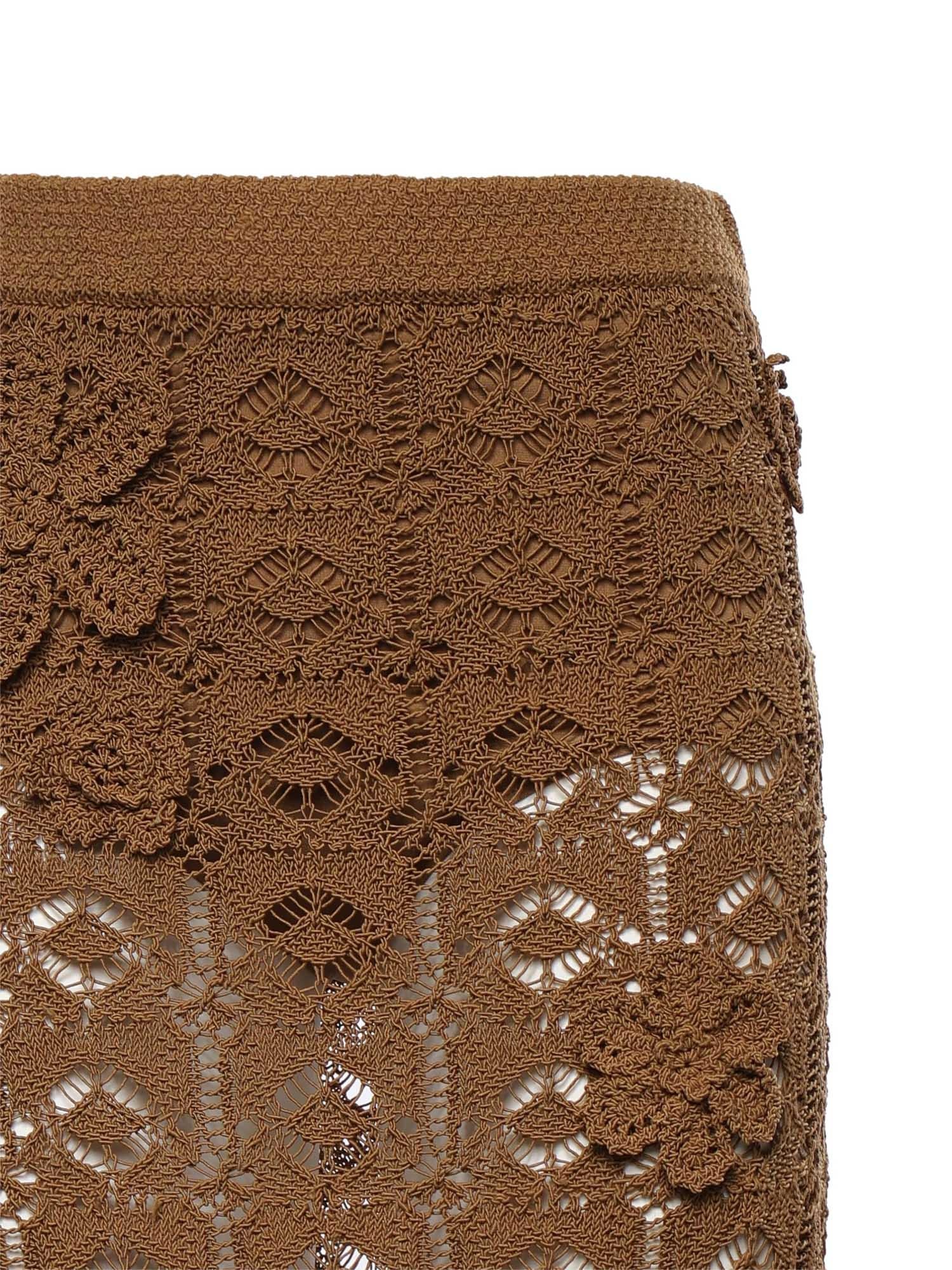 Gonna midi in crochet con fiori 106861 A3B8L25 PINKO 