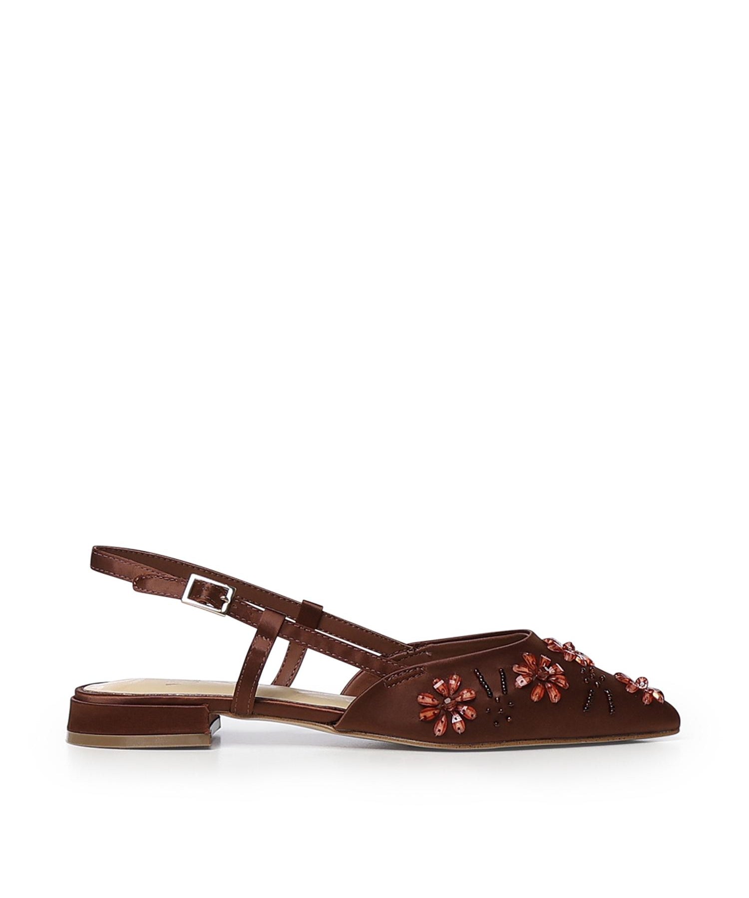 Slingback Kayla con applicazioni floreali 73SC9YL01RIC KAYLA SLINGBACKCIOCCOLATO V° 73 
