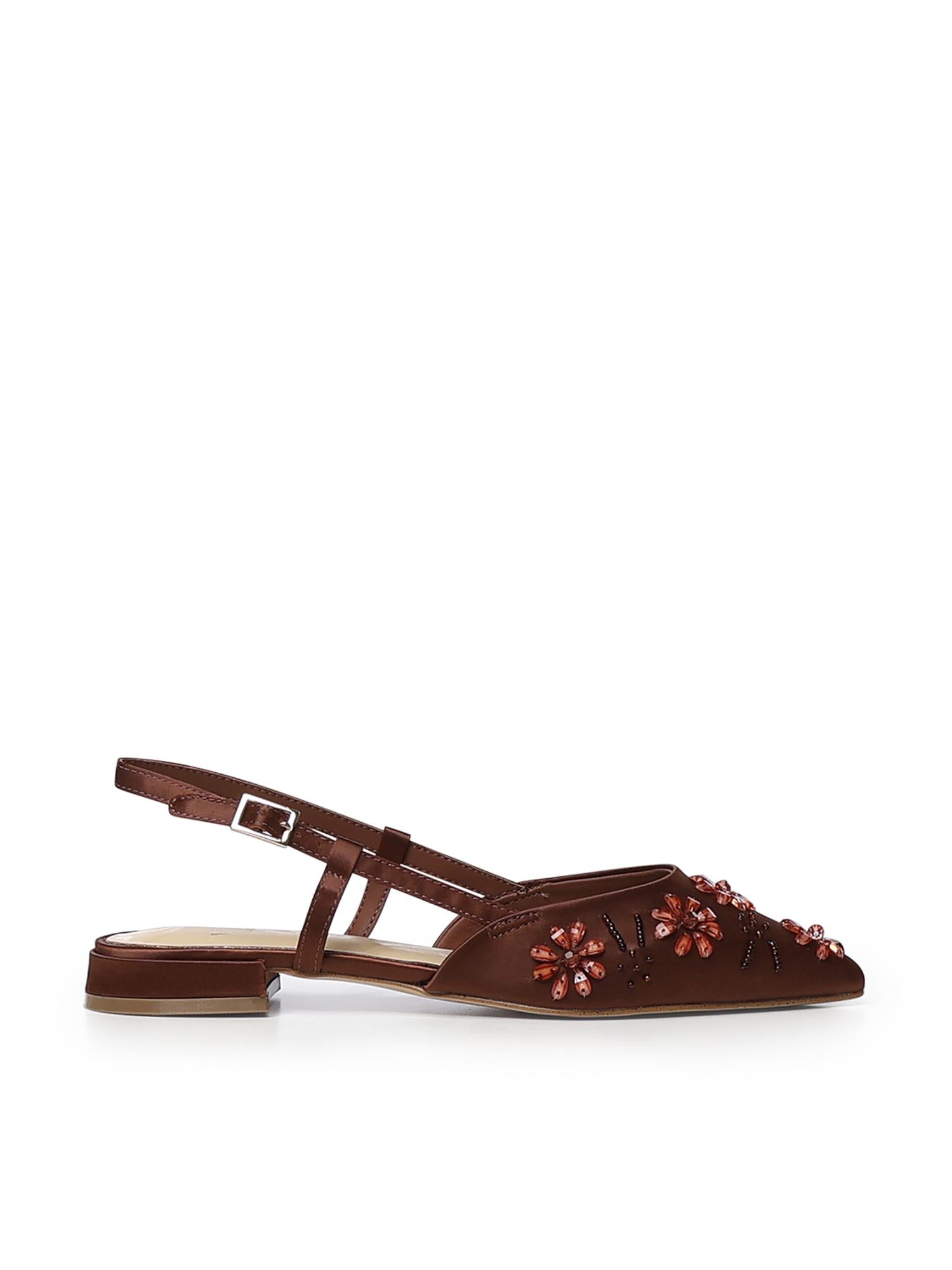 Slingback Kayla con applicazioni floreali 73SC9YL01RIC KAYLA SLINGBACKCIOCCOLATO V° 73 