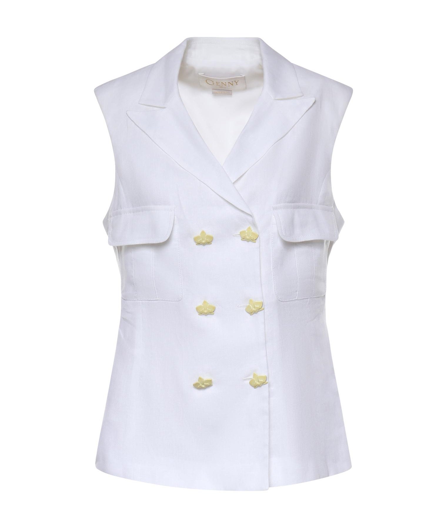 Gilet doppiopetto in lino 80AAP535 N0750003 GENNY 