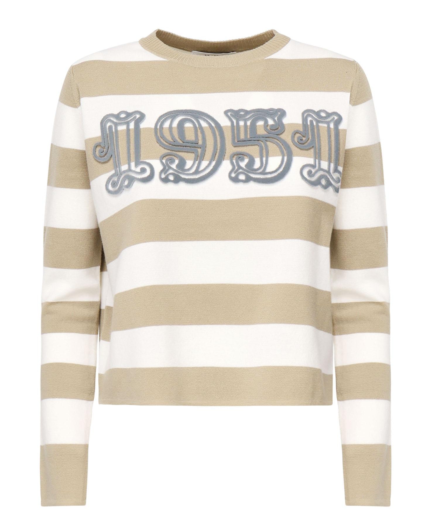 Maglia a righe in lana con ricamo<BR/> 2521366091600 008 MAX MARA 