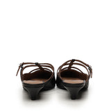 Sabot a listini in morbida pelle di vitello A55182 NERO CARMENS 