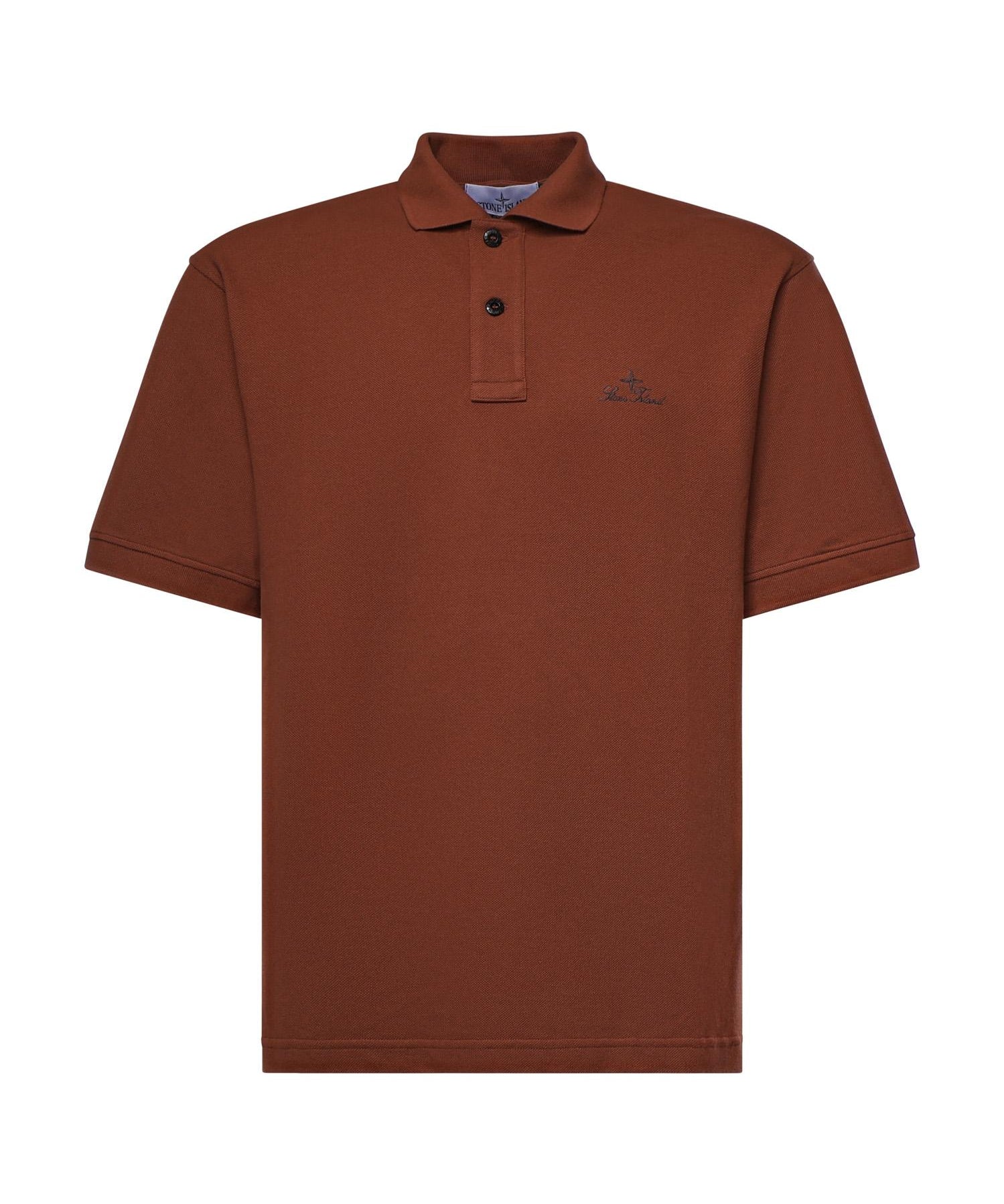 Polo con ricamo logo in piqué di cotone L1S152200001 S0039V0015 STONE ISLAND 