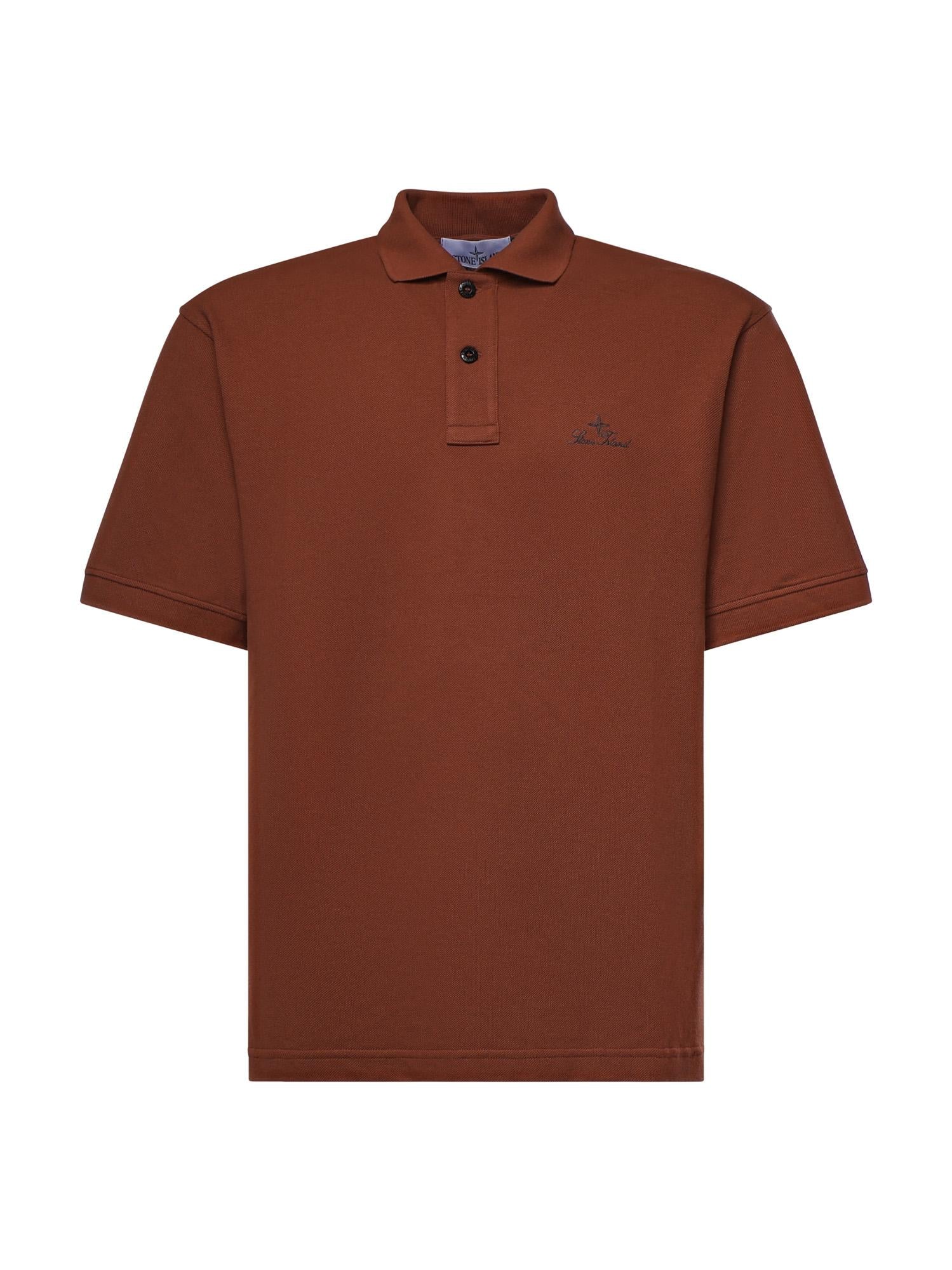 Polo con ricamo logo in piqué di cotone L1S152200001 S0039V0015 STONE ISLAND 
