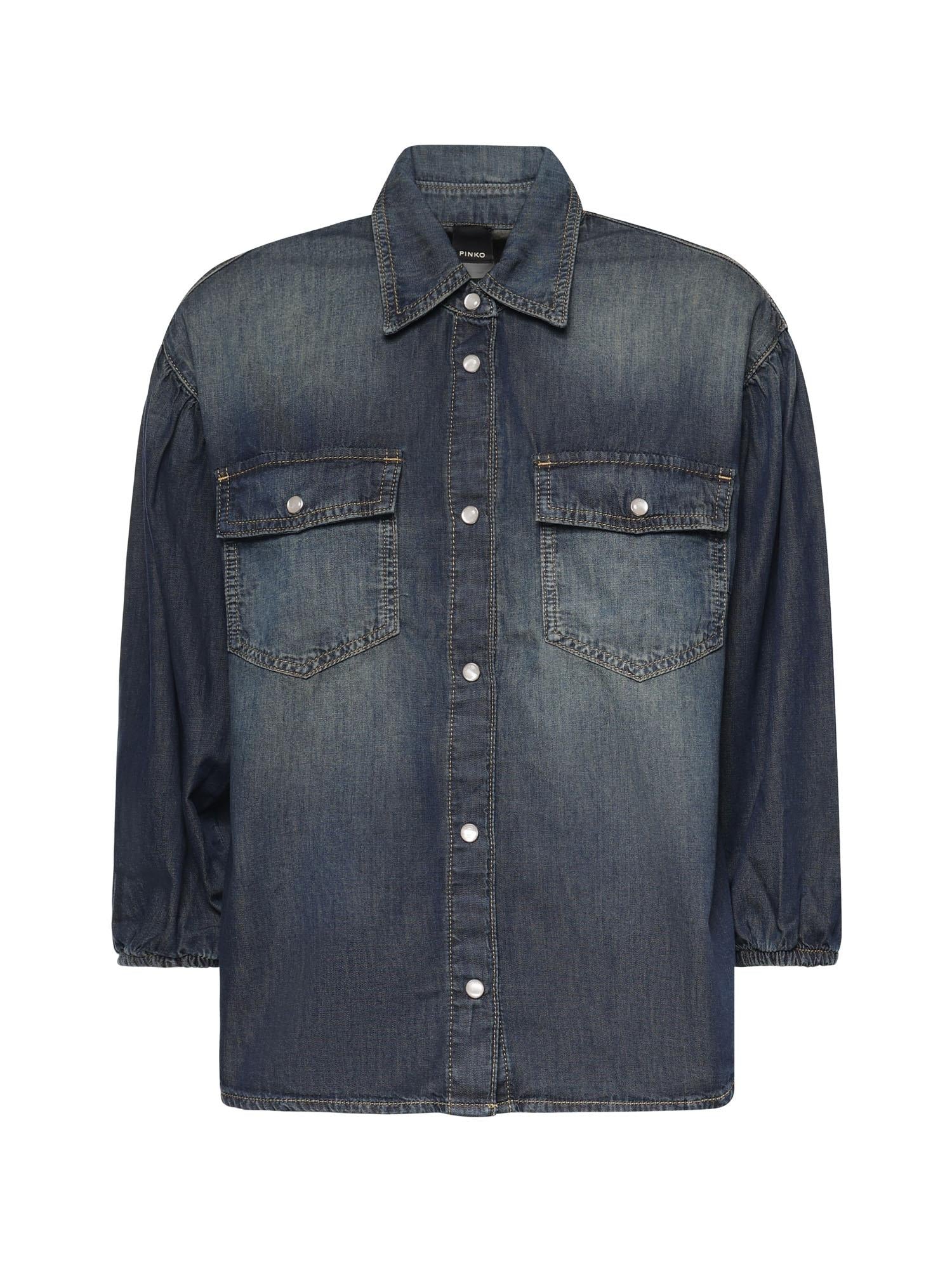Camicia in denim con maniche a palloncino 106596 A37KPJC PINKO 