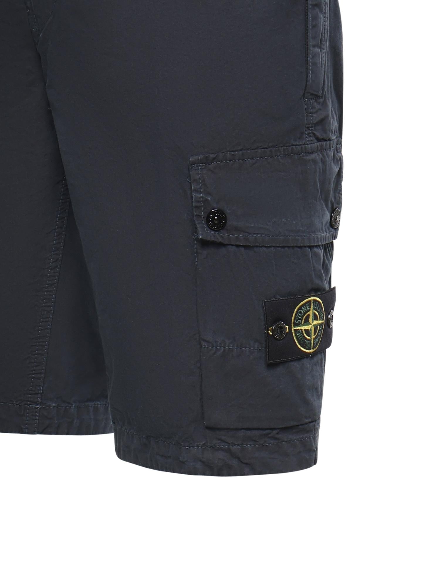 Shorts cargo in cotone con logo L1S15L100019 S00WAV0120 STONE ISLAND 