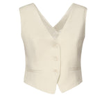 Gilet in twill di viscosa e lino DJ676 IF0041DXXX004 DONDUP 
