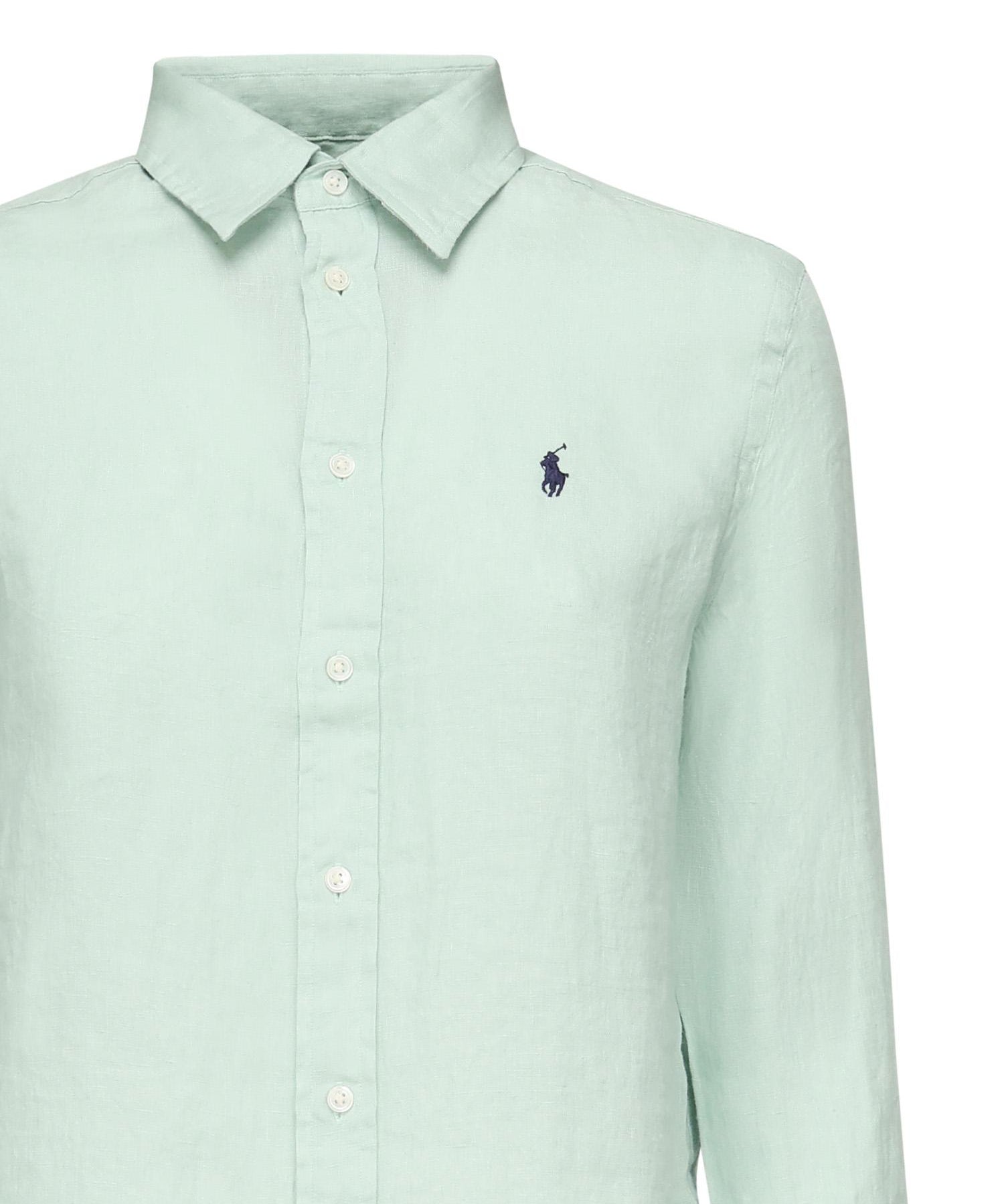 Camicia in lino con logo<BR/> 211970730013  POLO RALPH LAUREN 